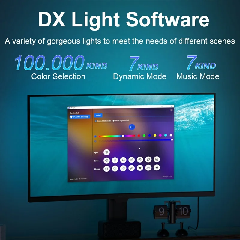DX23014-1-32inch For 32 Inch Monitor RGB Color Gaming Light Strip Smart Control PC Sync Backlight Light Bar