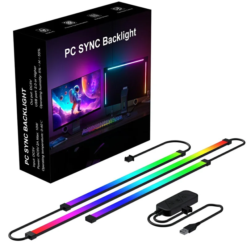 DX23014-1-32inch For 32 Inch Monitor RGB Color Gaming Light Strip Smart Control PC Sync Backlight Light Bar