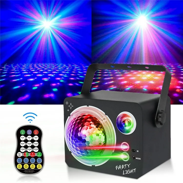 Rotierende magische Kugel Laser-Licht RGB LED Stroboskop Soundaktivierter Projektionslampe für Bar / KTV / Disco