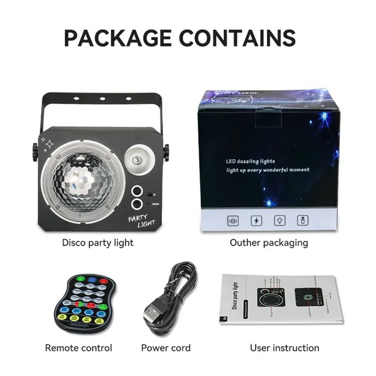Rotierende magische Kugel Laser-Licht RGB LED Stroboskop Soundaktivierter Projektionslampe für Bar / KTV / Disco