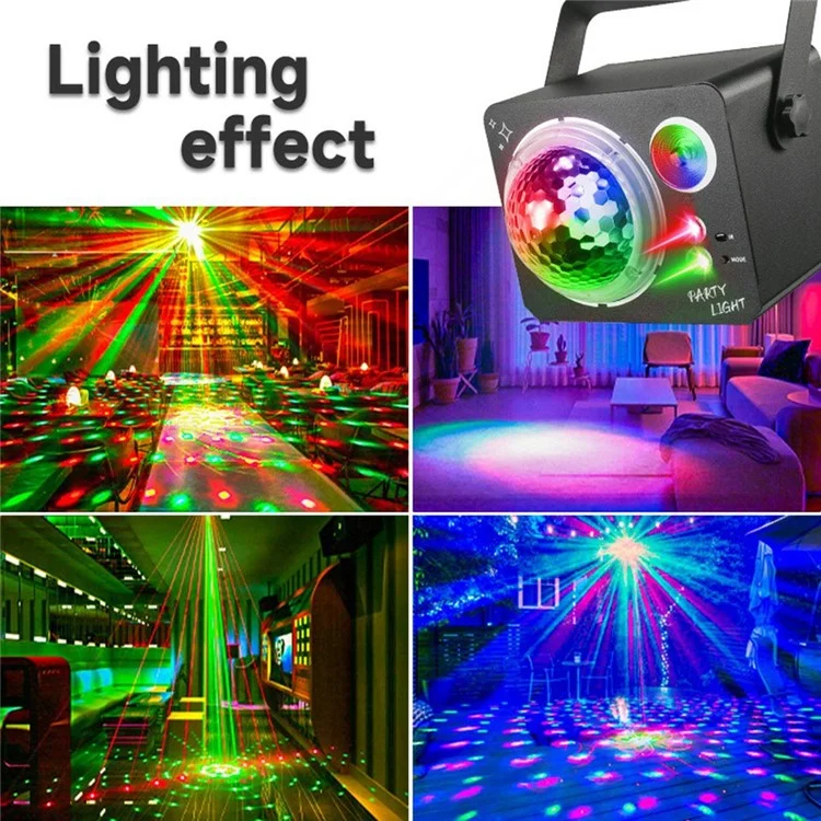 Rotierende magische Kugel Laser-Licht RGB LED Stroboskop Soundaktivierter Projektionslampe für Bar / KTV / Disco