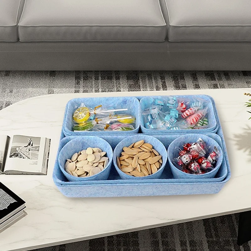 8Pcs / Set Drawer Organizers Separators Storage Boxes Felt Storage Bins Inserts Tool Containers for Home, Bedroom, Living Room, Office - Pink