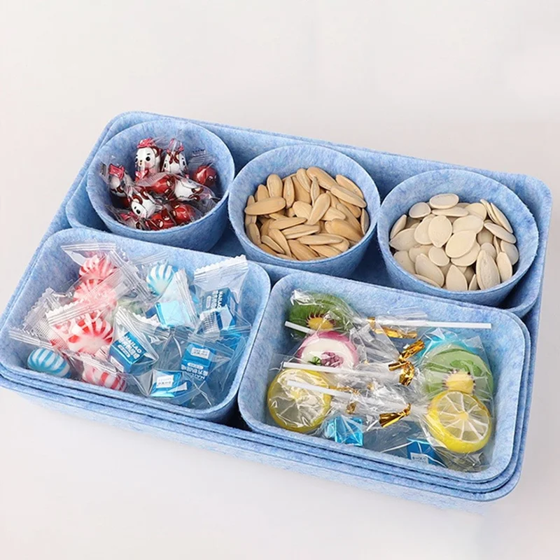 8Pcs / Set Drawer Organizers Separators Storage Boxes Felt Storage Bins Inserts Tool Containers for Home, Bedroom, Living Room, Office - Pink