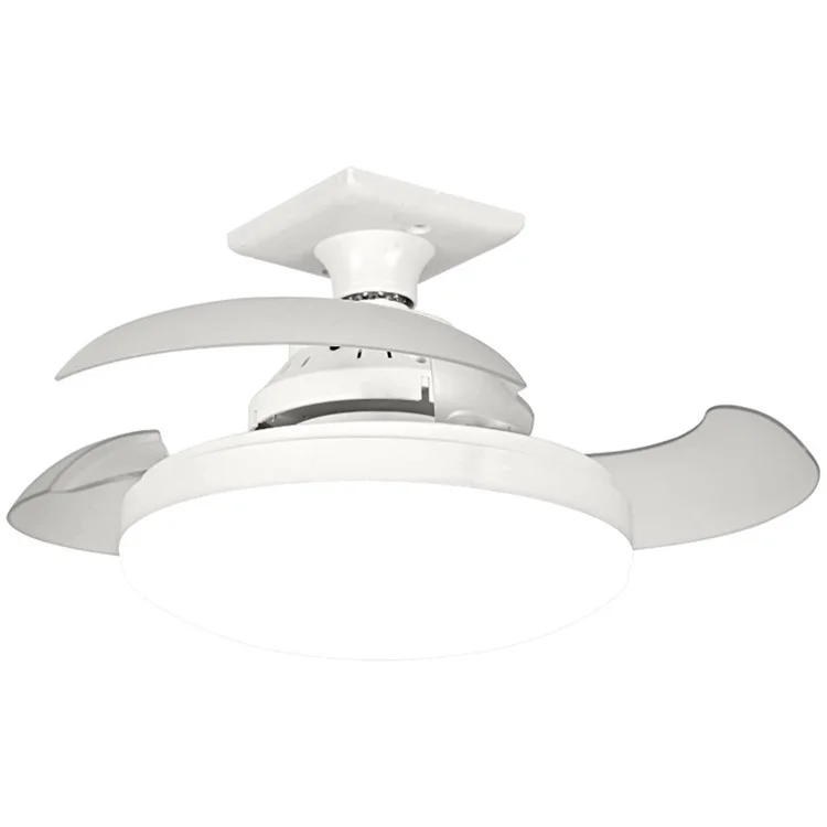Remote / APP Control E27 Base 3 Speeds Hidden Blade Fan Light 48W Dimmable Household Ceiling Lamp