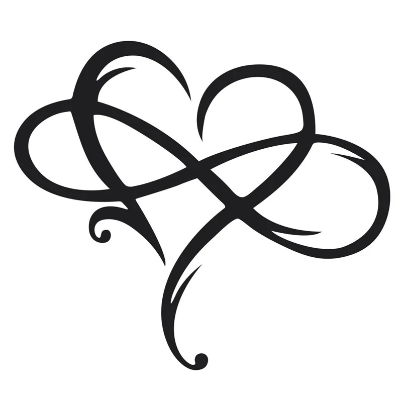 25x20cm Infinity Heart Shaped Iron Wall Art Decor Infinite Love Symbol Home Ornament - Black