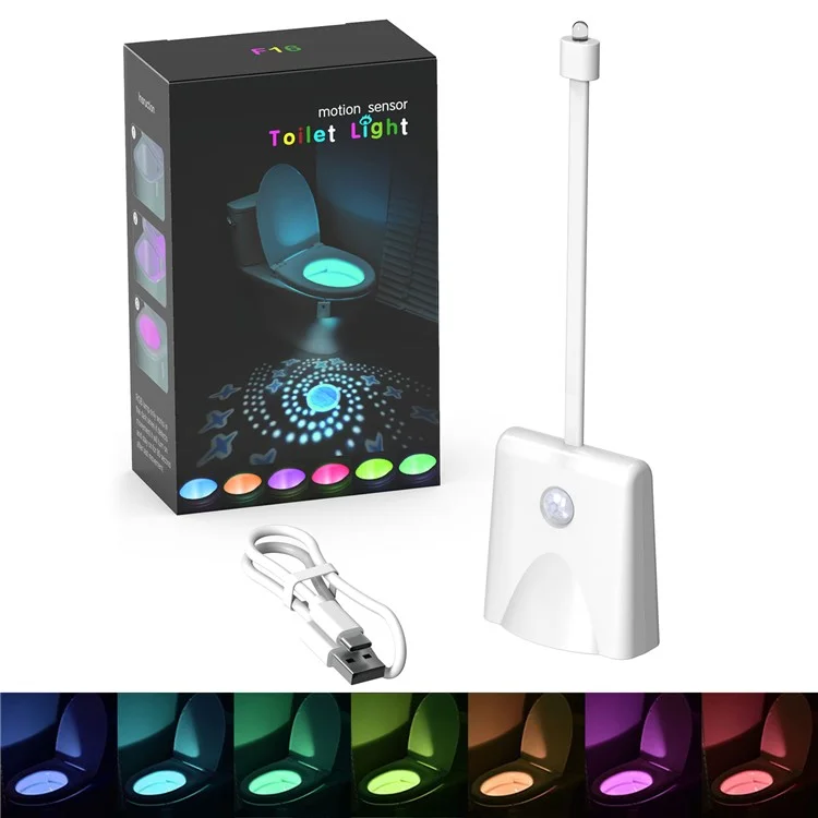F16 Wiederaufladbare Toiletten-Licht RGB Ambiente Lampe mit Bewegungssensor Projektions-Nachtlicht