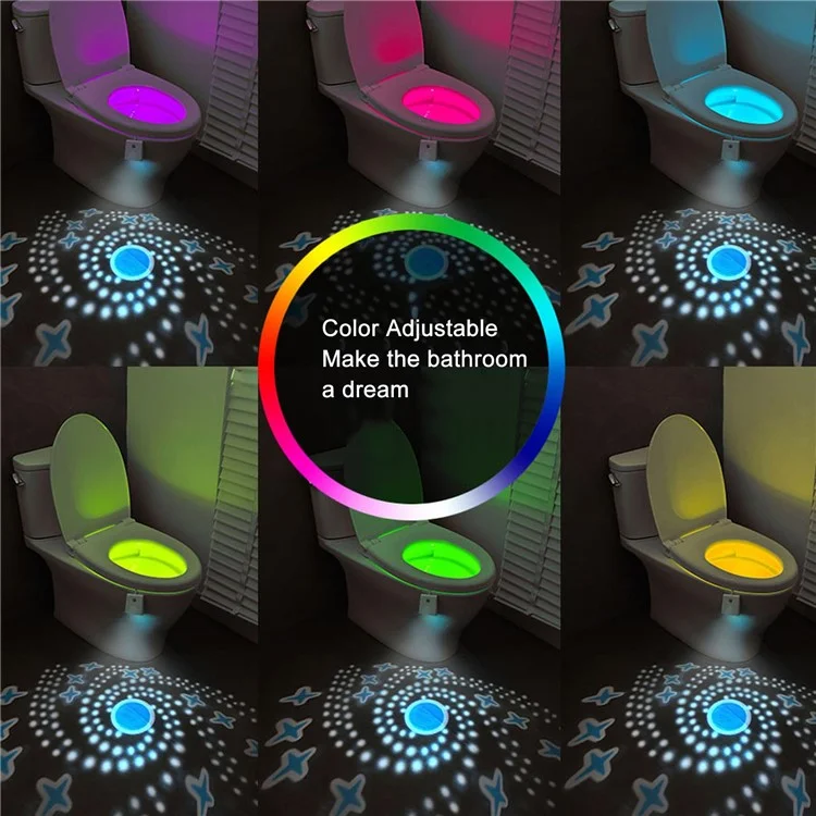 F16 Wiederaufladbare Toiletten-Licht RGB Ambiente Lampe mit Bewegungssensor Projektions-Nachtlicht
