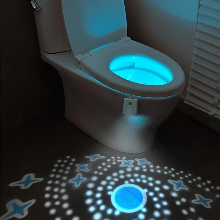F16 Wiederaufladbare Toiletten-Licht RGB Ambiente Lampe mit Bewegungssensor Projektions-Nachtlicht