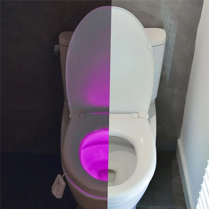 F16 2Pcs Rechargeable Toilet Bowl Light RGB Ambient Light Motion Sensor Projection Night Light for Bathroom