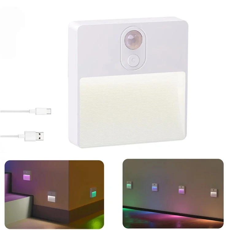 F11 Intelligent Motion Sensor Light Magnetic Wall Lamp Rechargeable RGB LED Night Light
