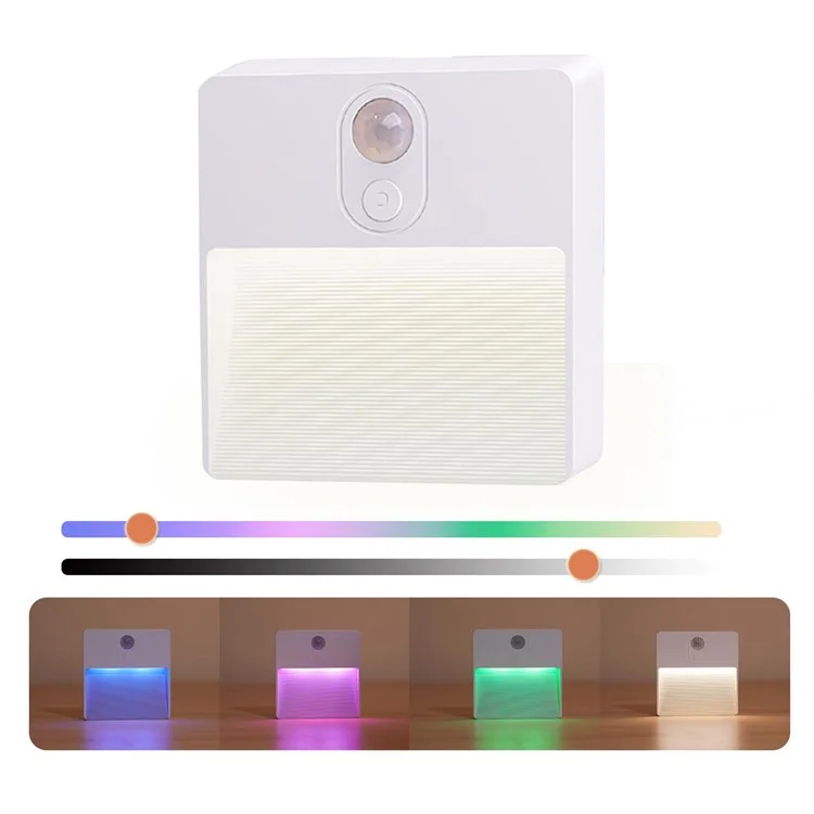 F11 Intelligent Motion Sensor Light Magnetic Wall Lamp Rechargeable RGB LED Night Light