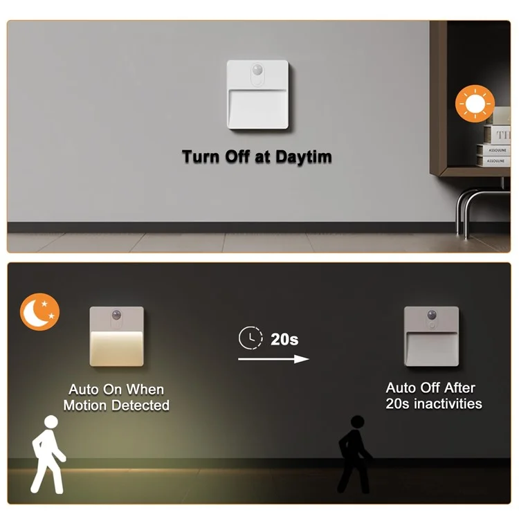 F11 Intelligent Motion Sensor Light Magnetic Wall Lamp Rechargeable RGB LED Night Light