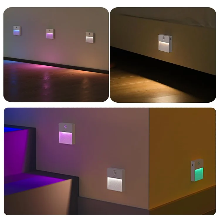 F11 Intelligent Motion Sensor Light Magnetic Wall Lamp Rechargeable RGB LED Night Light