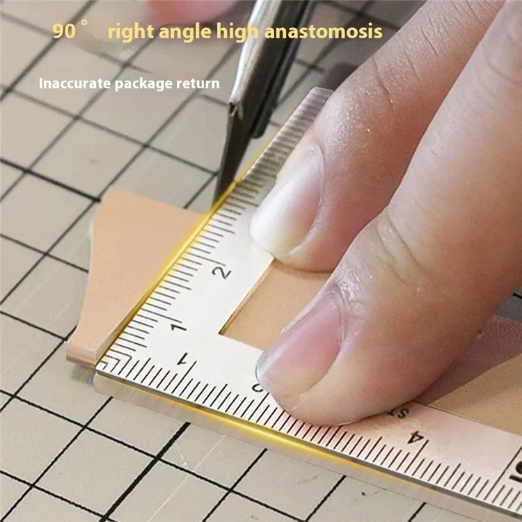 Righello ad L in acciaio inossidabile da 100x50mm, strumento di misurazione di precisione per falegnameria e lavori in pelle