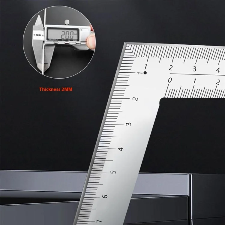 Righello ad L in acciaio inossidabile da 100x50mm, strumento di misurazione di precisione per falegnameria e lavori in pelle
