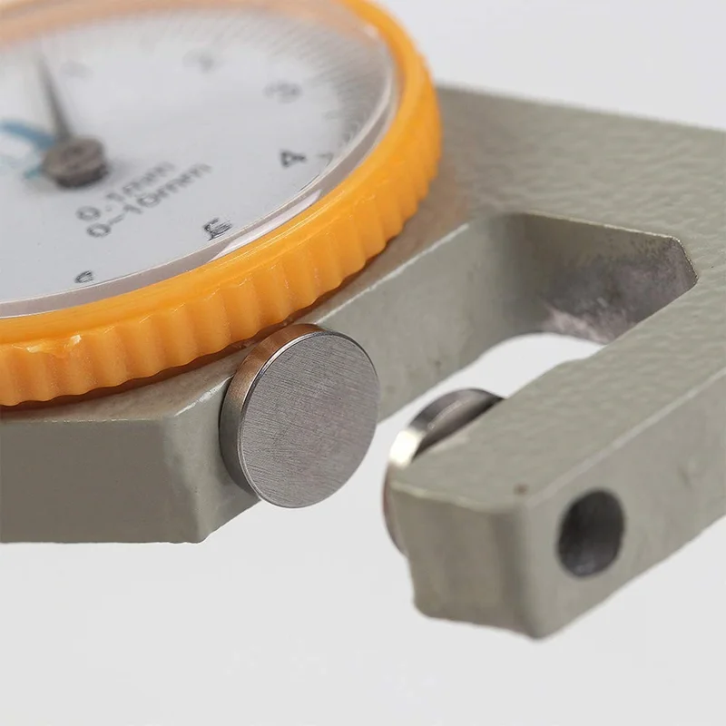 Flat Head Thickness Gauge 0-10mm High Precision Aluminum Alloy Leather Metal Paper Thickness Meter