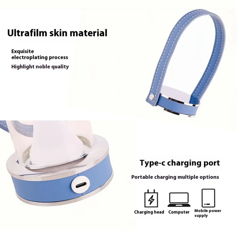 Rechargeable Camping Atmosphere Night Light Creative Leather Handle Touch Bedside Table Light - Orange