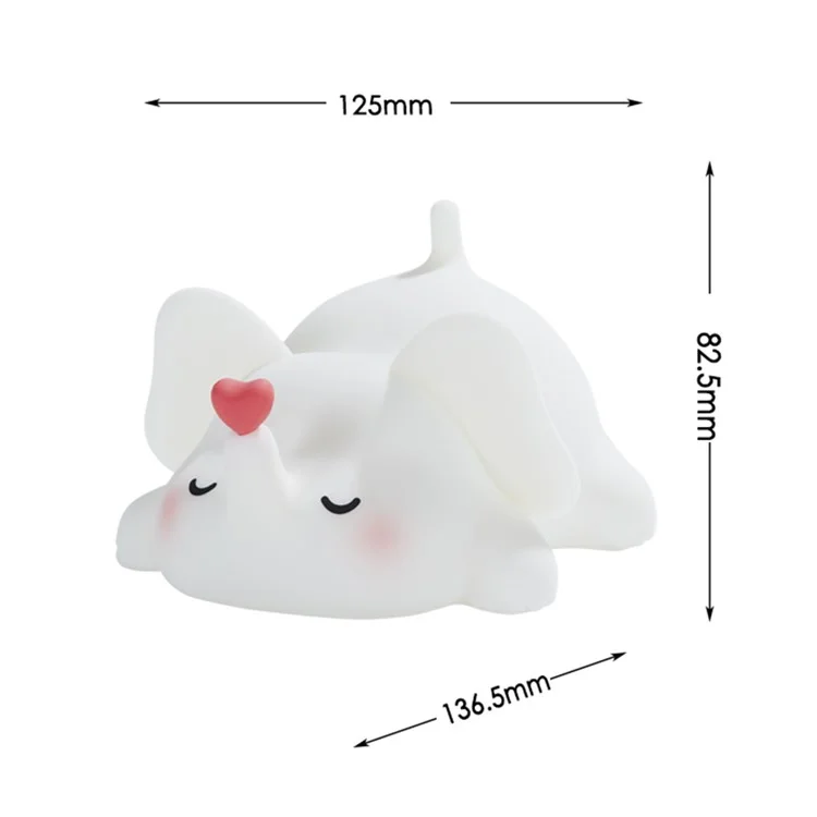 Lampe de nuit en silicone Éléphant Adorable pour Chambre d'Enfants - Lumière Tactile Rechargeable (Certifiée CE ROHS FCC CPC EN71)