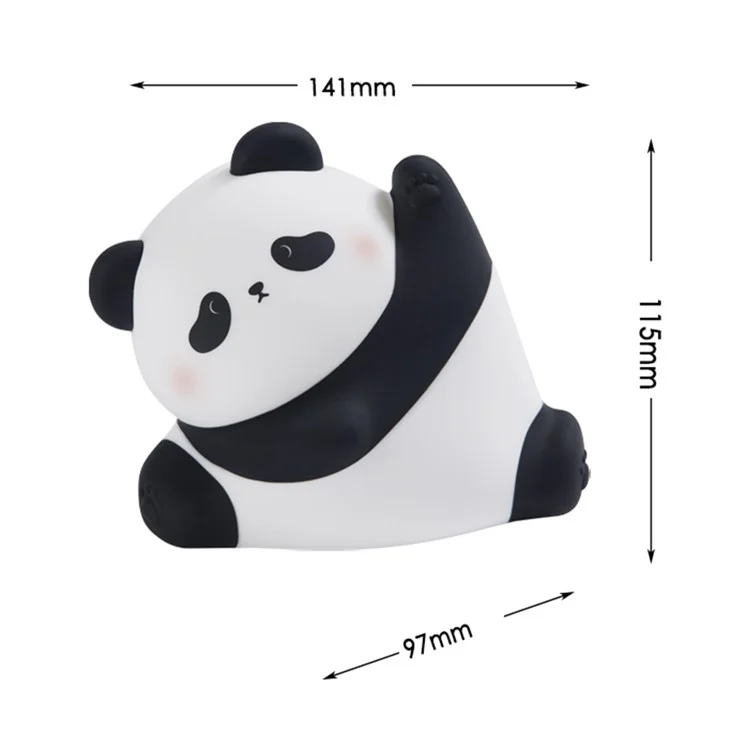 Panda Silicone Night Lamp For Kids Bedroom USB Rechargeable Touch Control Light (CE ROHS FCC CPC EN71 Certified)