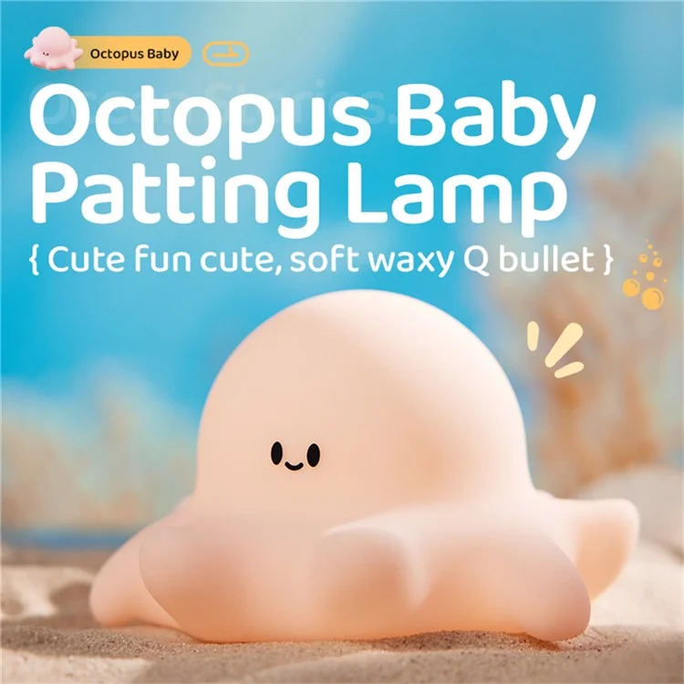 Lampe de nuit en silicone Pieuvre pour Chambre d'Enfants - Veilleuse USB Tactile Rechargeable (Certifiée CE ROHS FCC)