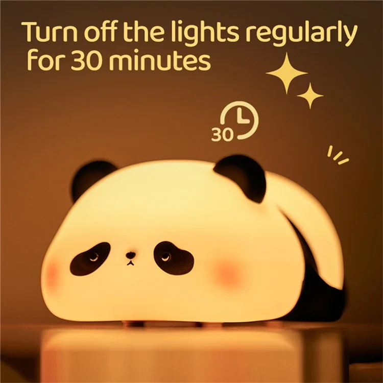 Lampe de nuit en silicone Panda pour chambre d'enfant, rechargeable USB, contrôle vocal, veilleuse de chevet (Certifiée CE ROHS FCC CPC EN71)