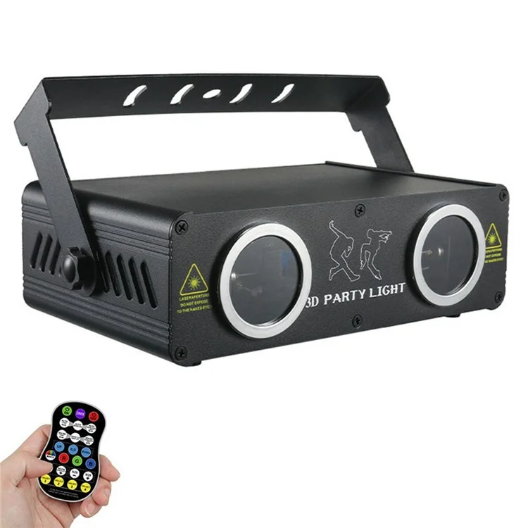Double Projector Full Color 3D Animation Laser Light RGB Atmosphere Projection Stage Light