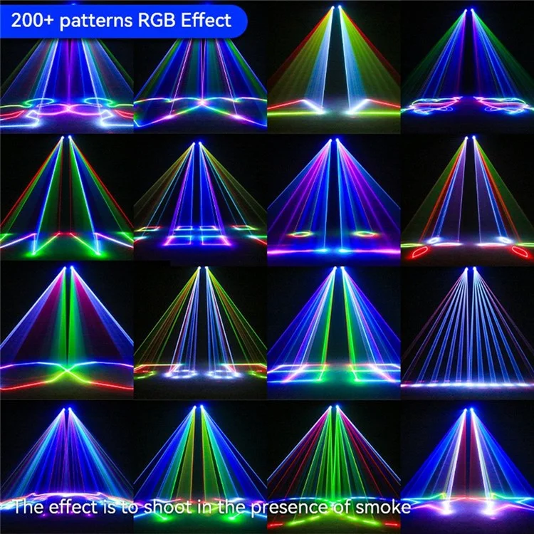 Double Projector Full Color 3D Animation Laser Light RGB Atmosphere Projection Stage Light