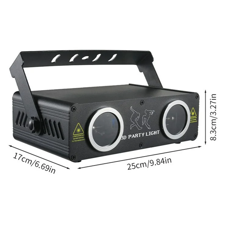 Double Projector Full Color 3D Animation Laser Light RGB Atmosphere Projection Stage Light
