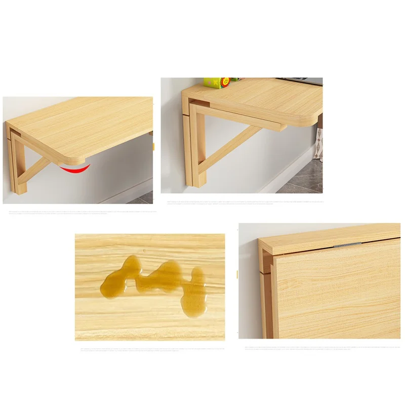 80 x 60cm Wooden Table Space Saving Folding Wall Mounted Desk for Dining / Computer / Study