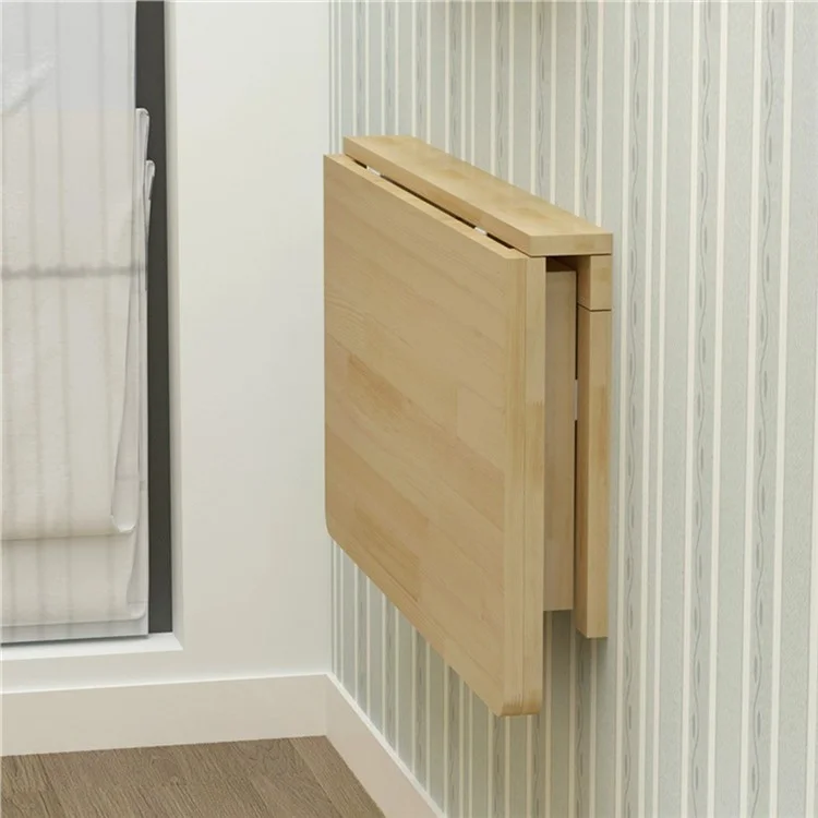 Mesa de madera plegable de 100 x 60 cm montada en la pared, ahorra espacio para comedor / ordenador / estudio