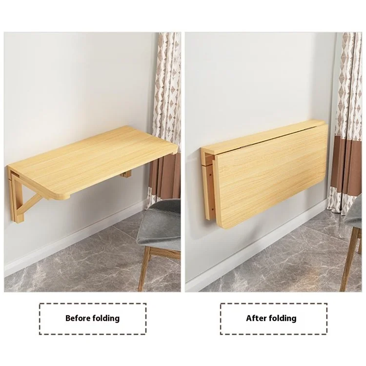 Mesa de madera plegable de 100 x 60 cm montada en la pared, ahorra espacio para comedor / ordenador / estudio
