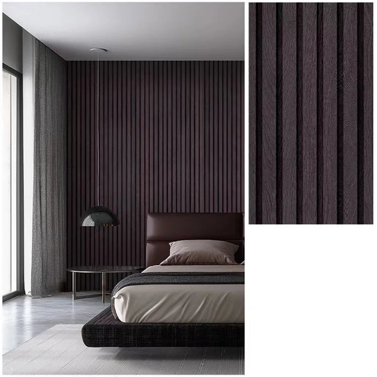 60cm Width Waterproof PET Self Adhesive Wallpaper for Roof Ceiling Wall Renovation, Length: 10m - Mocha Brown