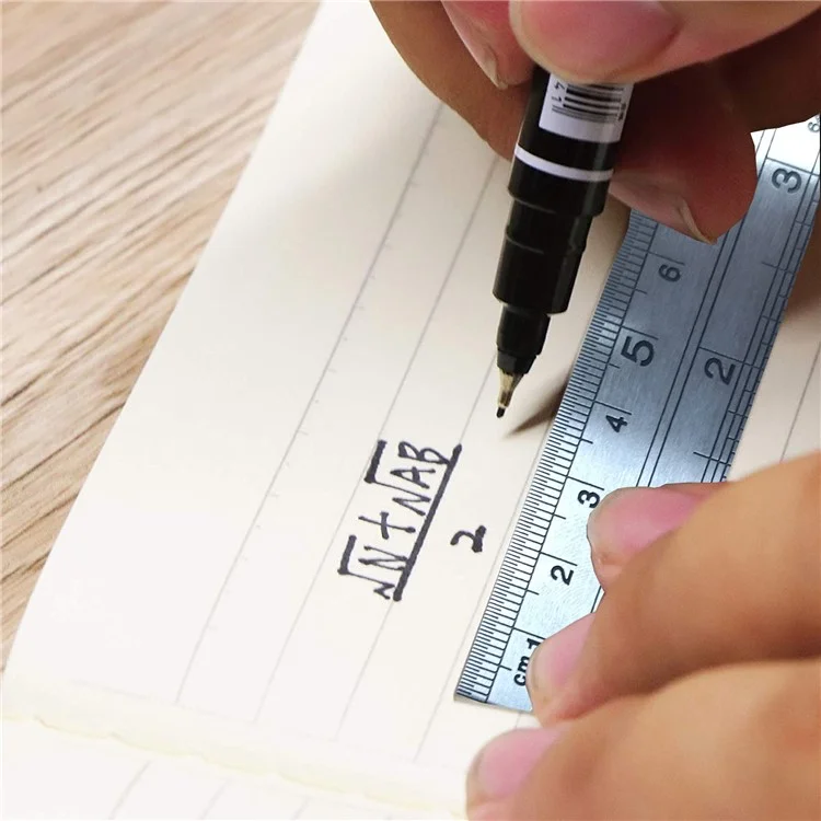 Conjunto de Réguas Retas de Aço Inoxidável THD de 12 Polegadas + 6 Polegadas para Engenharia, Escola, Escritório e Medição de Precisão