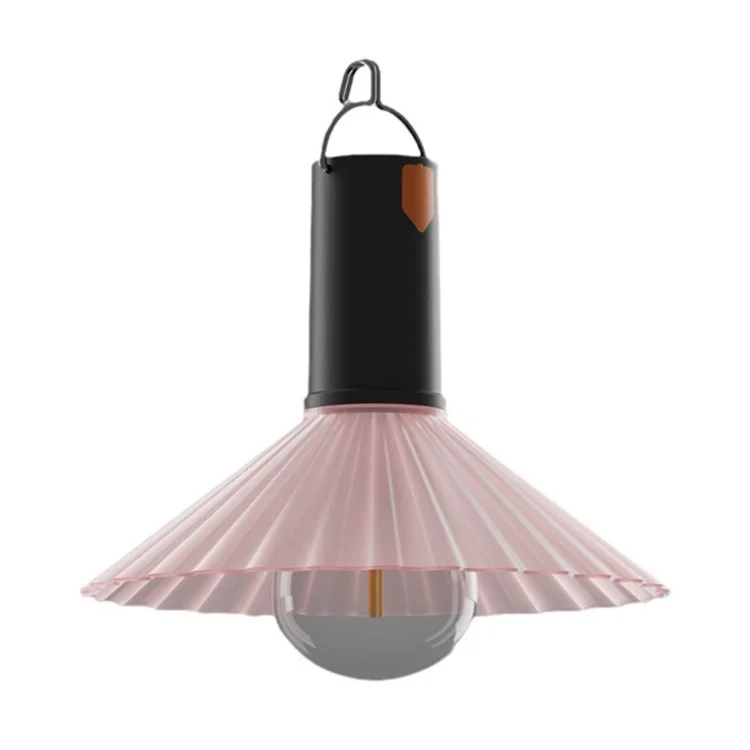 Portable Camping Light Festival String Lights Night Lamp Outdoor Tent Christmas Decor Ambiance Lighting Oval Bulb Design - Pink
