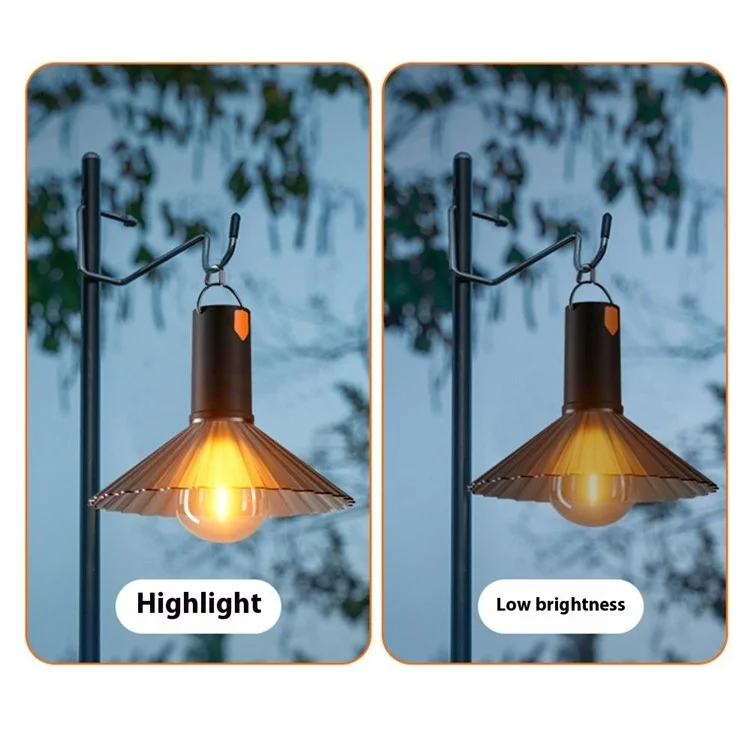 Portable Camping Light Festival String Lights Night Lamp Outdoor Tent Christmas Decor Ambiance Lighting Oval Bulb Design - Pink