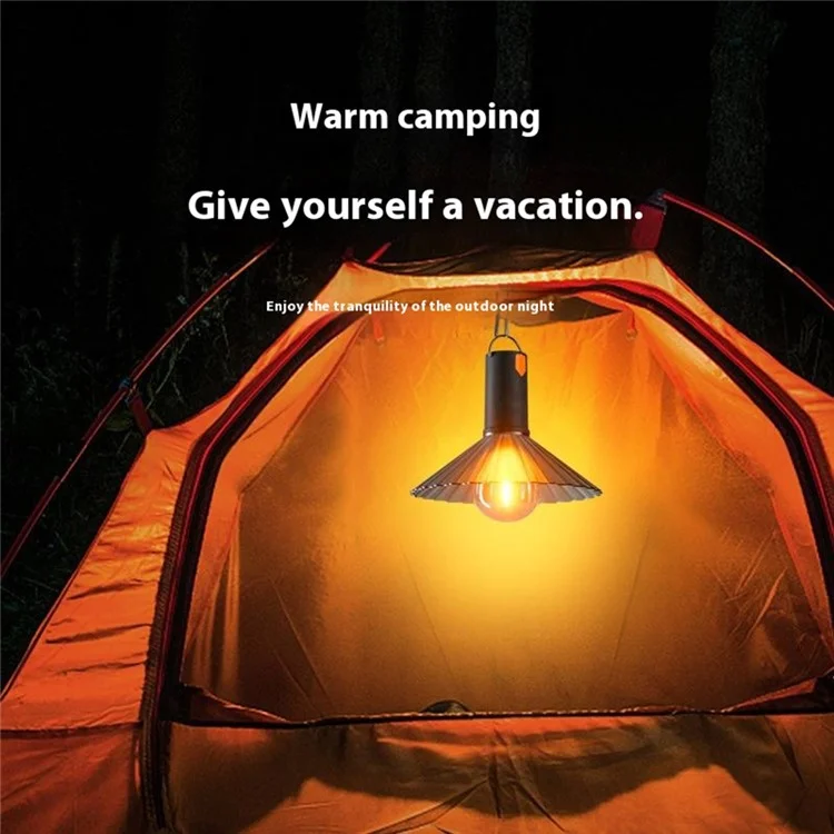 Portable Camping Light Festival String Lights Night Lamp Outdoor Tent Christmas Decor Ambiance Lighting Oval Bulb Design - Pink