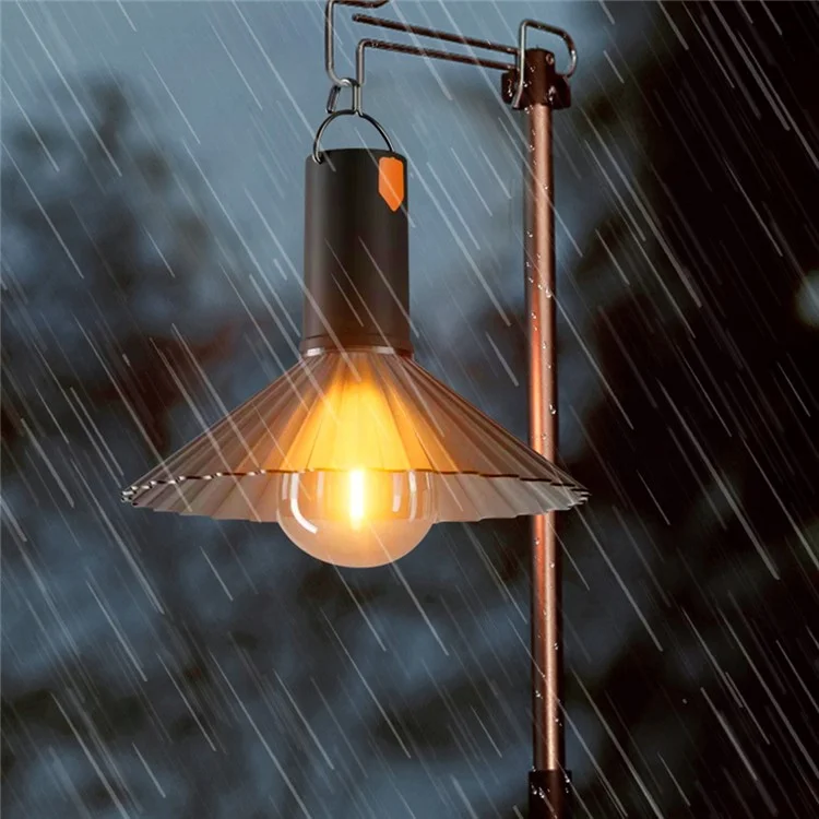 Portable Camping Light Festival String Lights Night Lamp Outdoor Tent Christmas Decor Ambiance Lighting Oval Bulb Design - Pink
