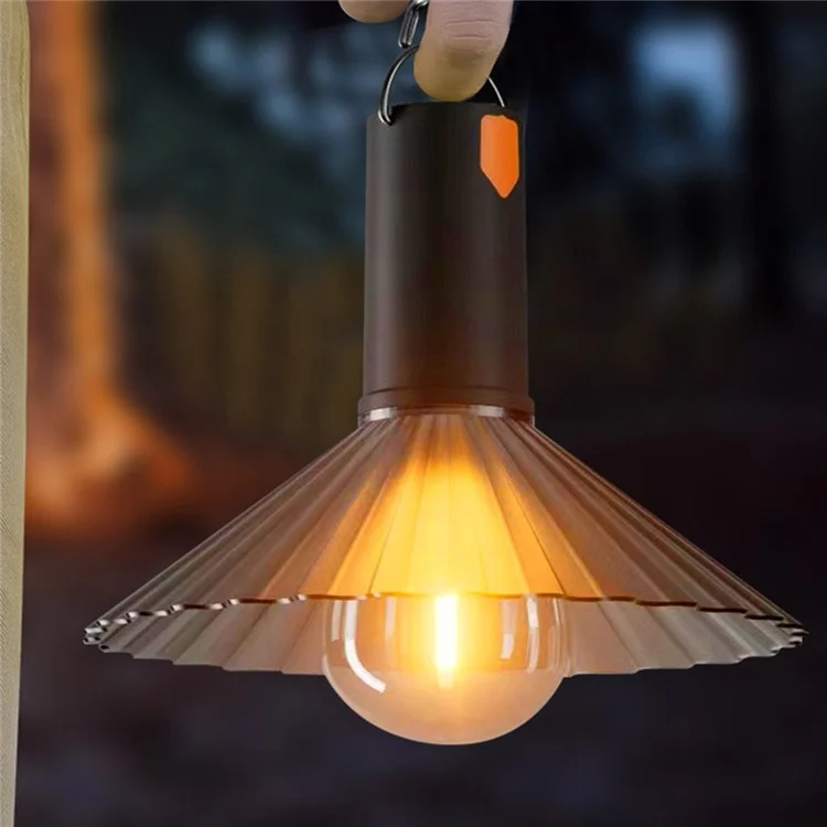 Portable Camping Light Festival String Lights Night Lamp Outdoor Tent Christmas Decor Ambiance Lighting Oval Bulb Design - Pink