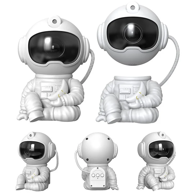 Sitting Astronaut Night Lamp 360 Degree Rotating Star Projector Remote Control Mood Light for Bedroom