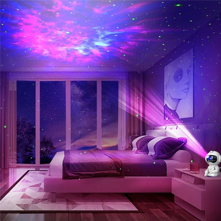 Sitting Astronaut Night Lamp 360 Degree Rotating Star Projector Remote Control Mood Light for Bedroom