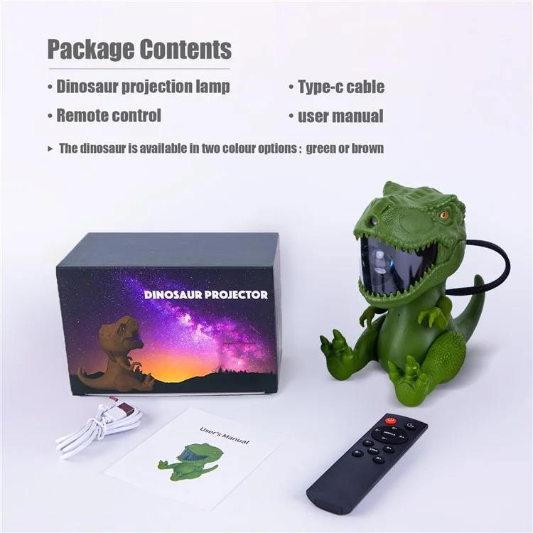 Dinosaur Star Projector Night Light Magnetic Rotating Projection Atmosphere Lamp for Room Decor