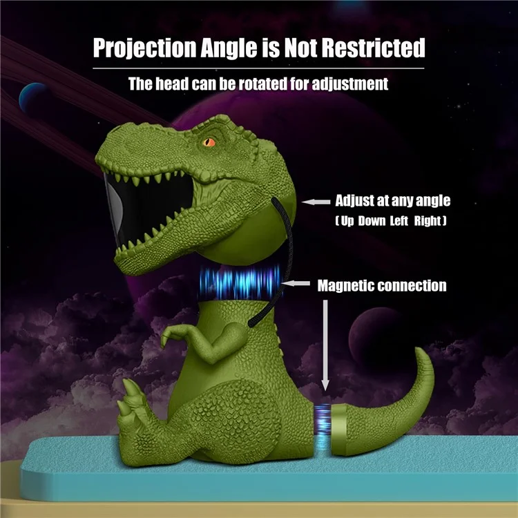 Dinosaur Star Projector Night Light Magnetic Rotating Projection Atmosphere Lamp for Room Decor