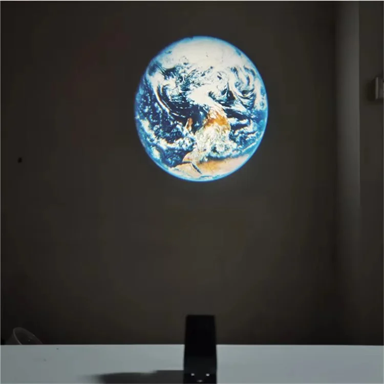 Magnetic Moon Earth Projection Lamp Night Light Photography Prop Rechargeable Atmosphere Light - Black