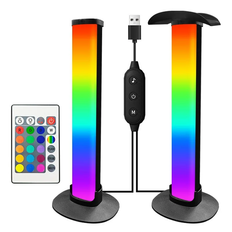 Suporte para Headset Gamer KBB-61 com Luz Ambiente RGB em Base Oval, Controle por Fio e Controle Remoto