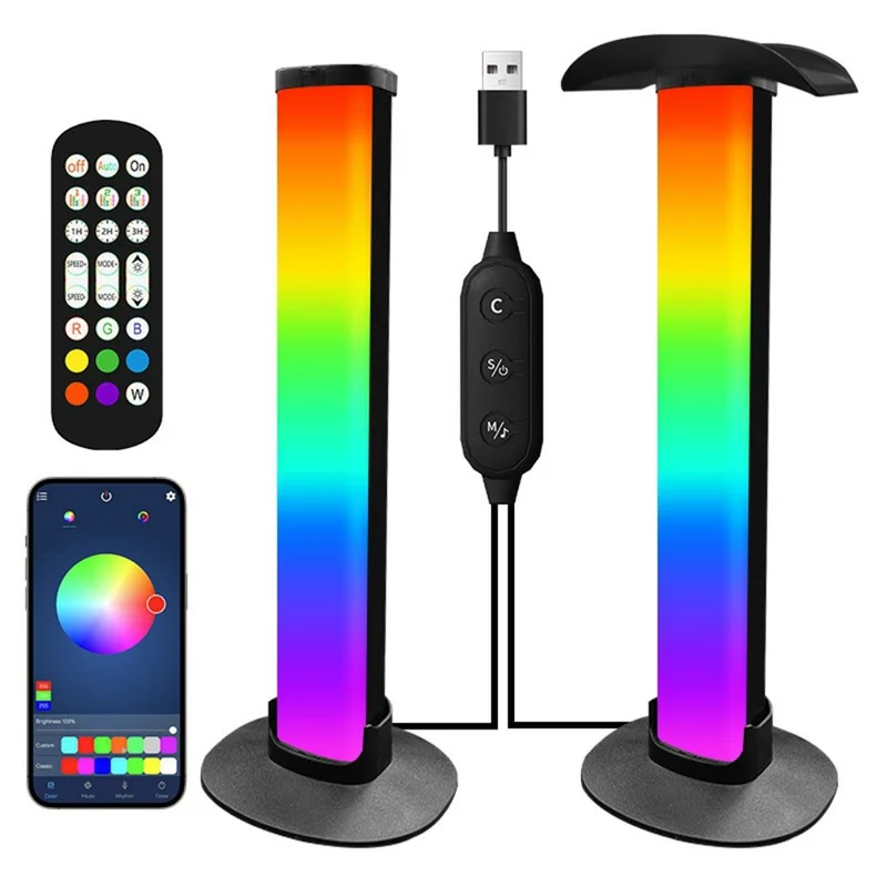KBB-61 Lampada ambiente RGB con base ovale, controllo via cavo, telecomando e app, con supporto per cuffie da gaming