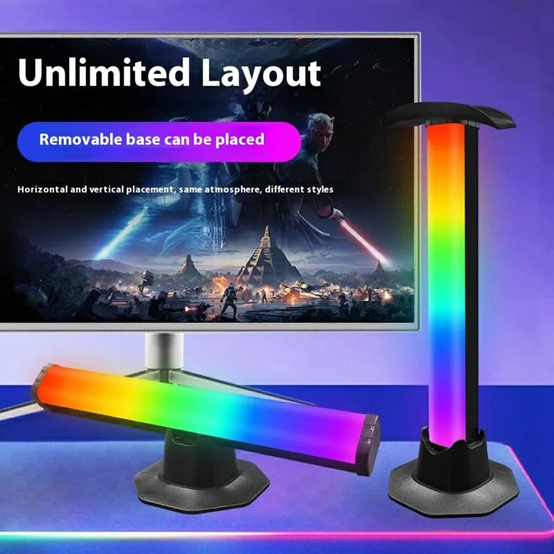 KBB-62 Wire + Remote Control Octagonal Base Desktop Ambient Light with Gaming Headphone Stand Atmosphere Lamp