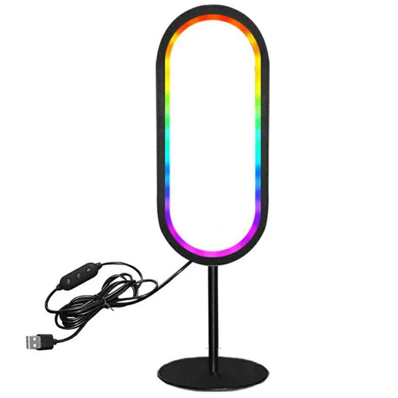 KBB-24 U Shape RGB Desk Ambient Light USB Powered Sound Activated Atmosphere Lamp, Wire + Remote + APP Control