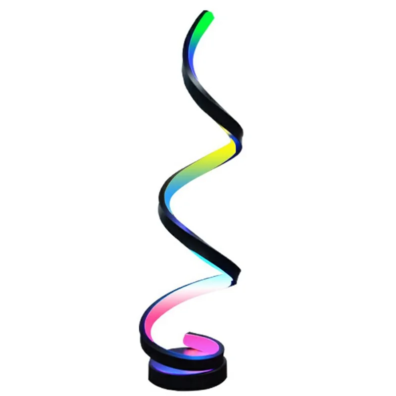 Lampe de bureau KBB-63 RGB Ambiante Design Spirale Activée par le Son, Éclairage de Nuit, Contrôle par Fil + Télécommande + Application