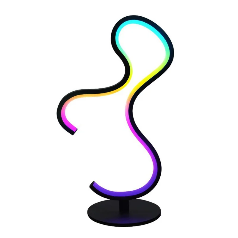 KBB-64 Irregular Shape LED Desktop Ambient Light RGB Rhythm Sound Activated Night Lamp, Wire + Remote + APP Control