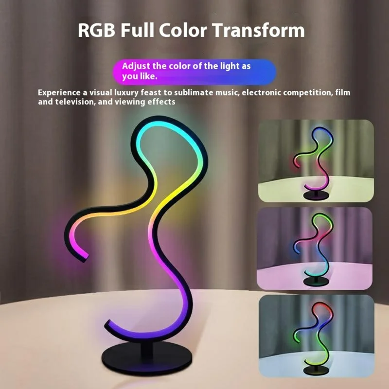 KBB-64 Irregular Shape LED Desktop Ambient Light RGB Rhythm Sound Activated Night Lamp, Wire + Remote + APP Control